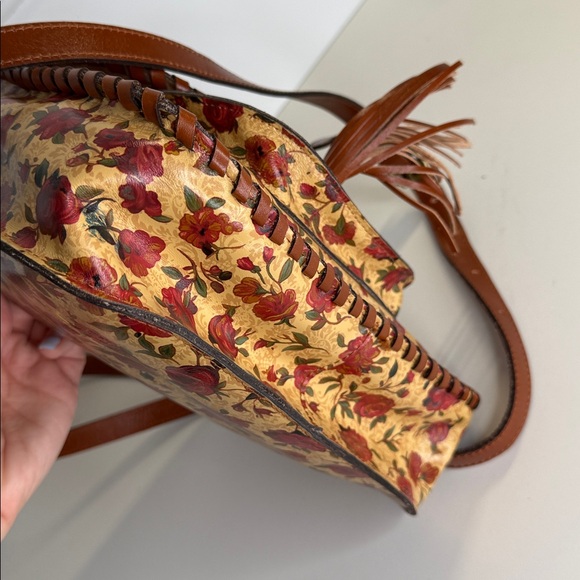 Patricia Nash north south crossbody bag floral leather purse - Picture 9 of 15
